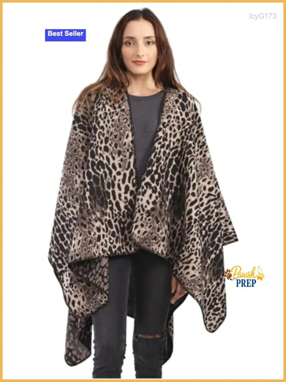 Reversible Cashmere-Feel Poncho Cape Wrap Shawl for Women, Cozy Open Front
